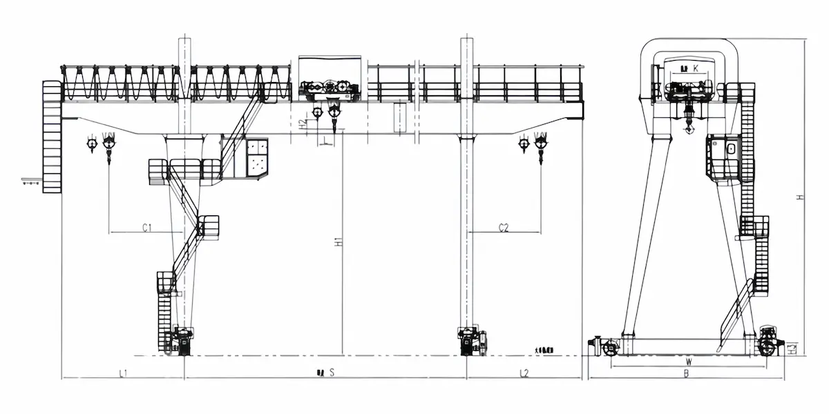 50-ton-double-girder-gantry-crane-structure